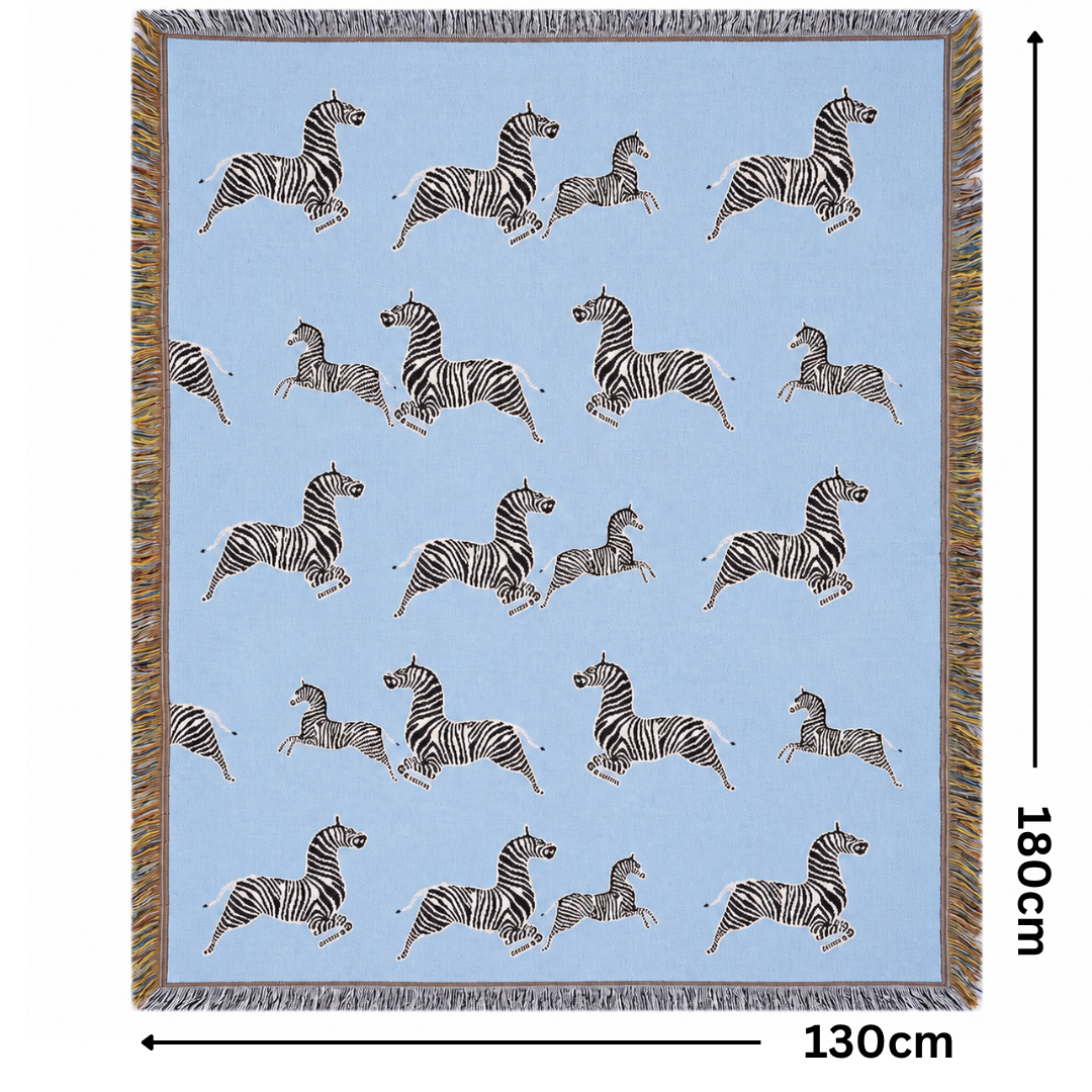 Designer Webdecke Oscar mit Zebra-Motiv 130x180 cm