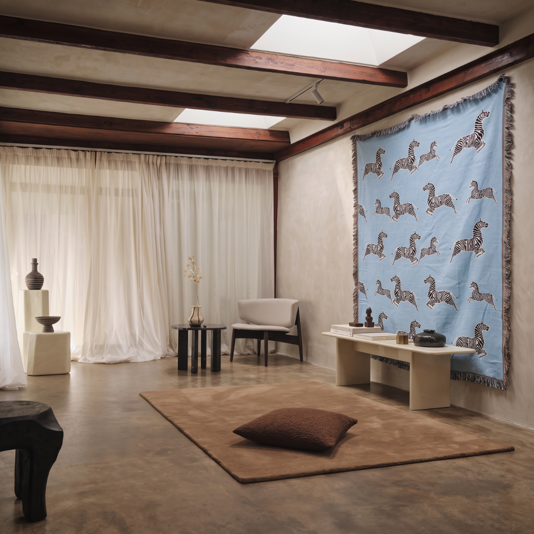 Designer Webdecke Oscar mit Zebra-Motiv 130x180 cm