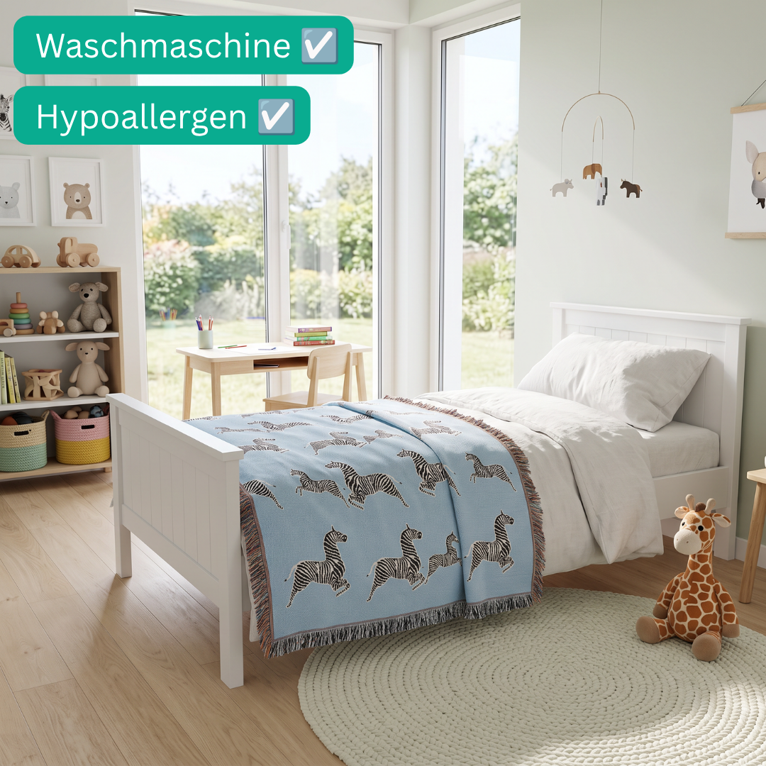 Designer Webdecke Oscar mit Zebra-Motiv 130x180 cm