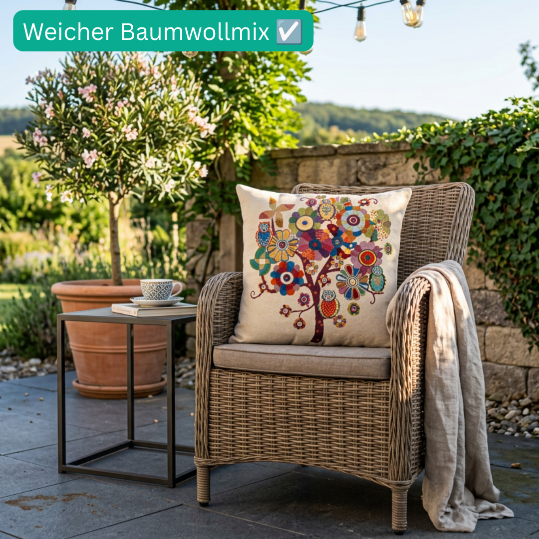 Dekokissenbezug 45x45 cm bestickt Kissenhülle Clara