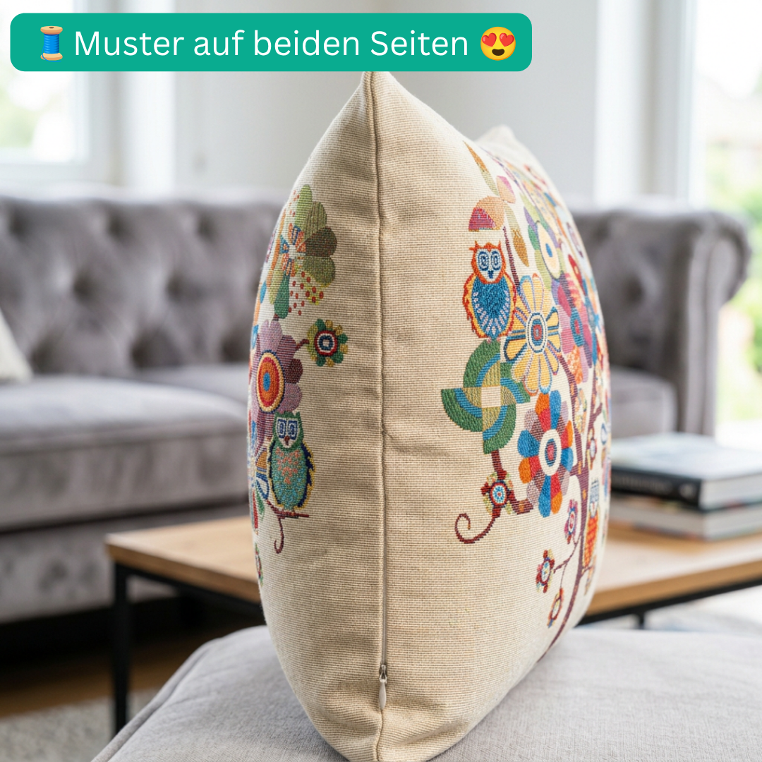 Dekokissenbezug 45x45 cm bestickt Kissenhülle Clara