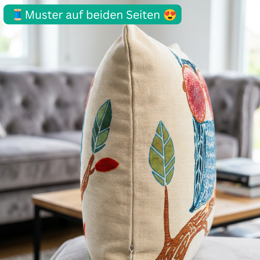Dekokissenbezug 45x45 cm bestickt Kissenhülle Leon